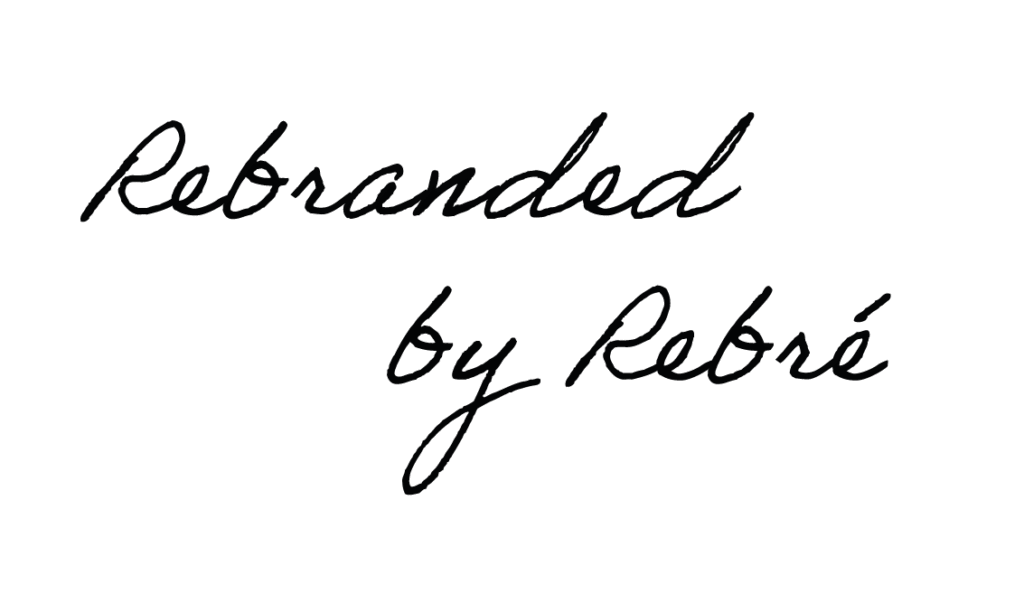 rebranded by rebr&eacute; text